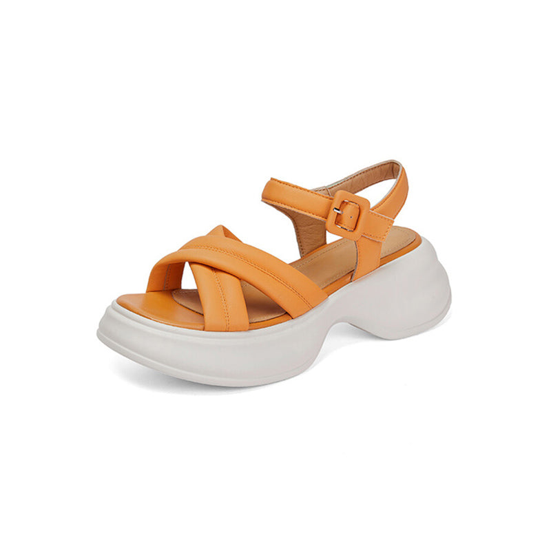 Summer Thick Bottom Side Hollow One Buckle Sandals